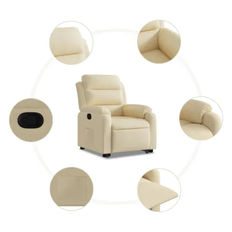 Fauteuil inclinable Crème Tissu