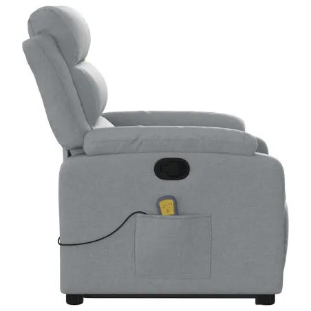 Fauteuil de massage inclinable Gris clair Tissu