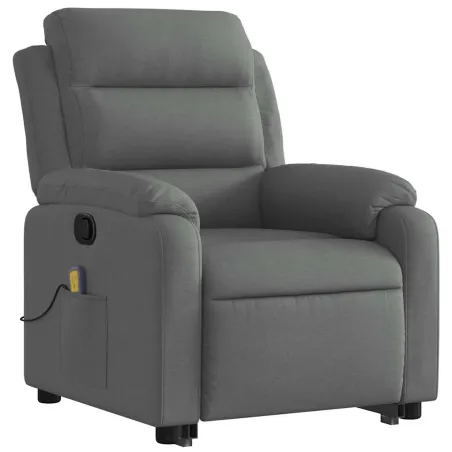 Fauteuil de massage inclinable Gris foncé Tissu