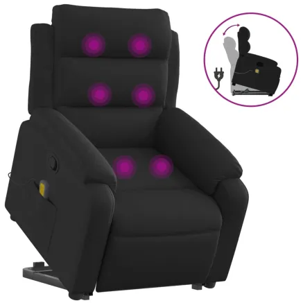 Fauteuil de massage inclinable Noir Tissu 2