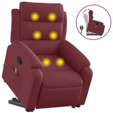 Fauteuil inclinable de massage Rouge bordeaux Tissu 2