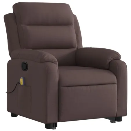 Fauteuil inclinable de massage Marron foncé Tissu
