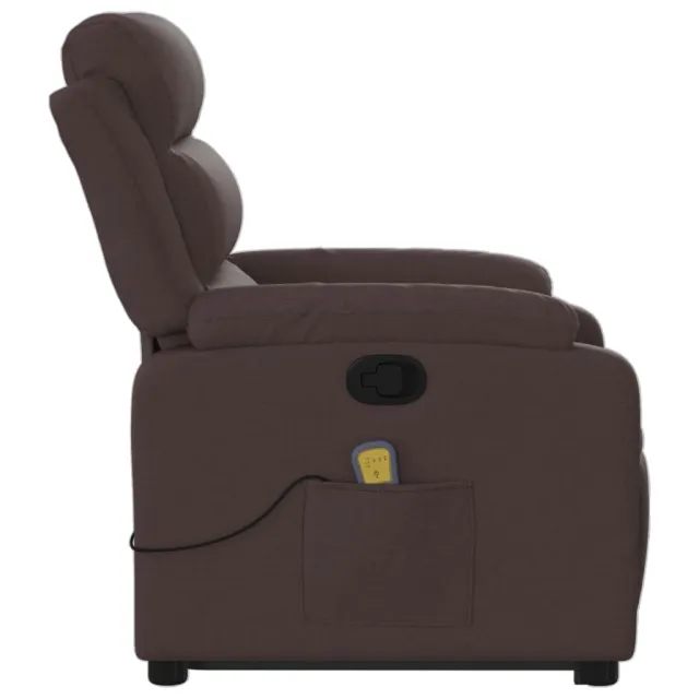 Fauteuil inclinable de massage Marron foncé Tissu