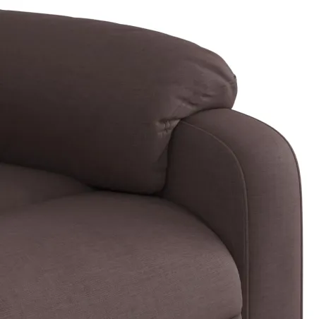 Fauteuil inclinable de massage Marron foncé Tissu