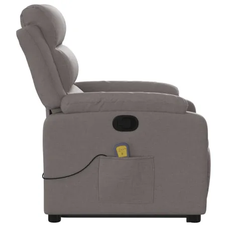 Fauteuil inclinable de massage Taupe Tissu