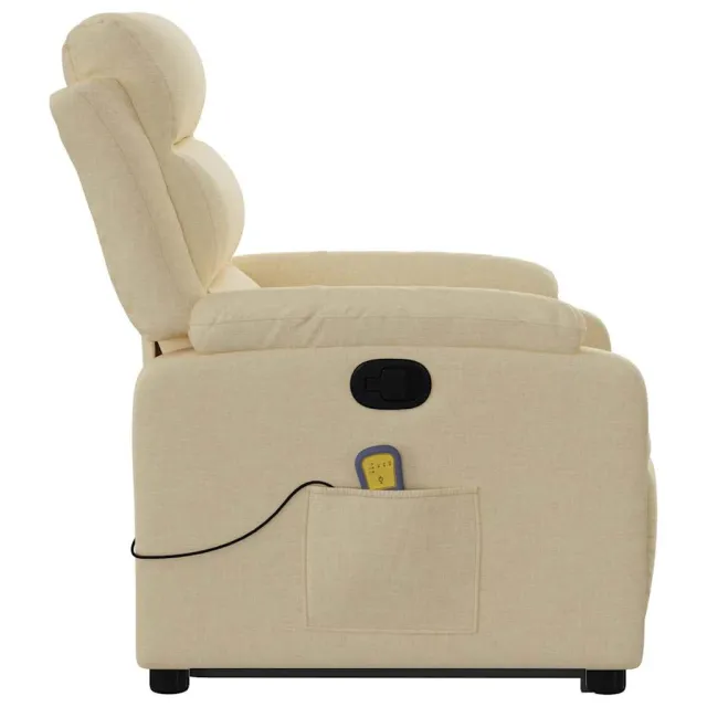 Fauteuil inclinable de massage Crème Tissu
