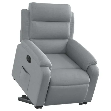 Fauteuil inclinable électrique gris clair tissu