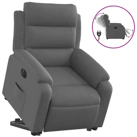 Fauteuil inclinable électrique gris foncé tissu