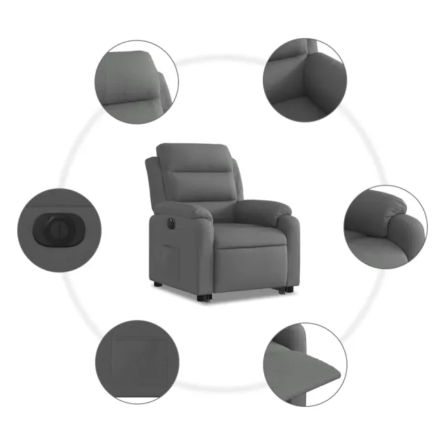 Fauteuil inclinable électrique gris foncé tissu