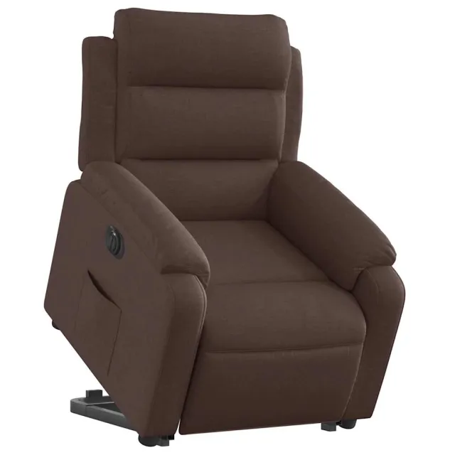 Fauteuil inclinable électrique marron foncé tissu