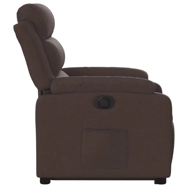 Fauteuil inclinable électrique marron foncé tissu