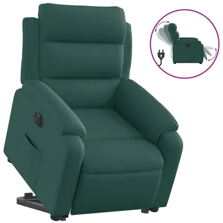 Fauteuil inclinable électrique vert foncé tissu 2