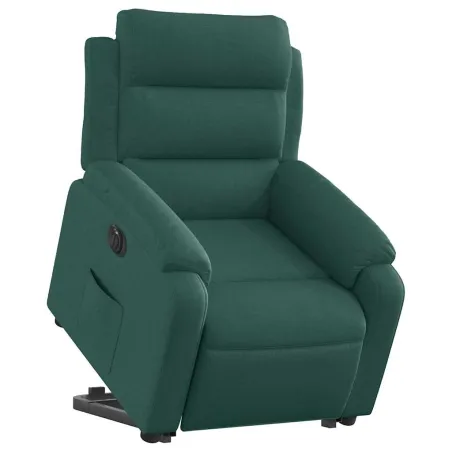 Fauteuil inclinable électrique vert foncé tissu