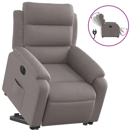 Fauteuil inclinable électrique taupe tissu