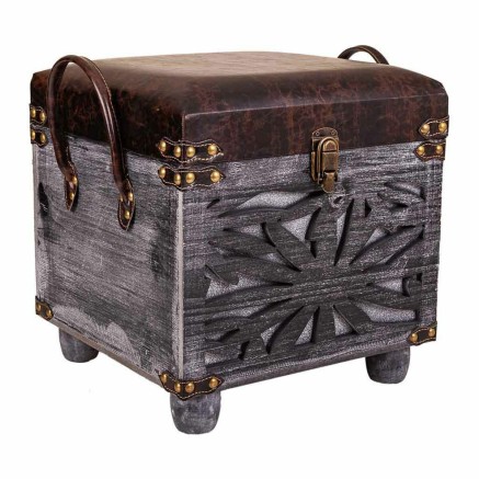 Tabouret Alexandra House Living Marron Polyuréthane Bois MDF 35 x 40