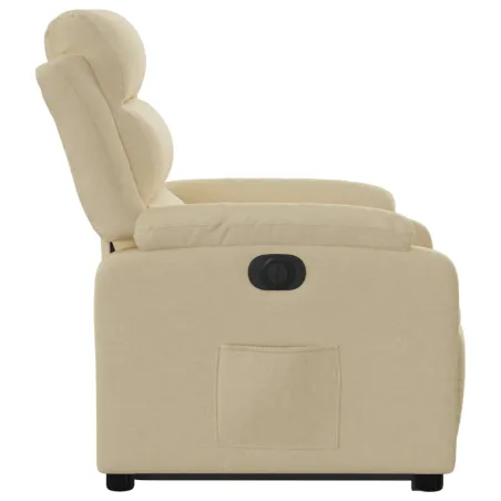 Fauteuil inclinable électrique crème tissu
