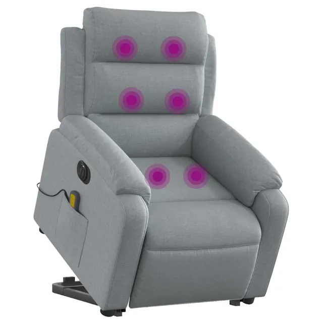 Fauteuil inclinable de massage électrique Gris clair Tissu