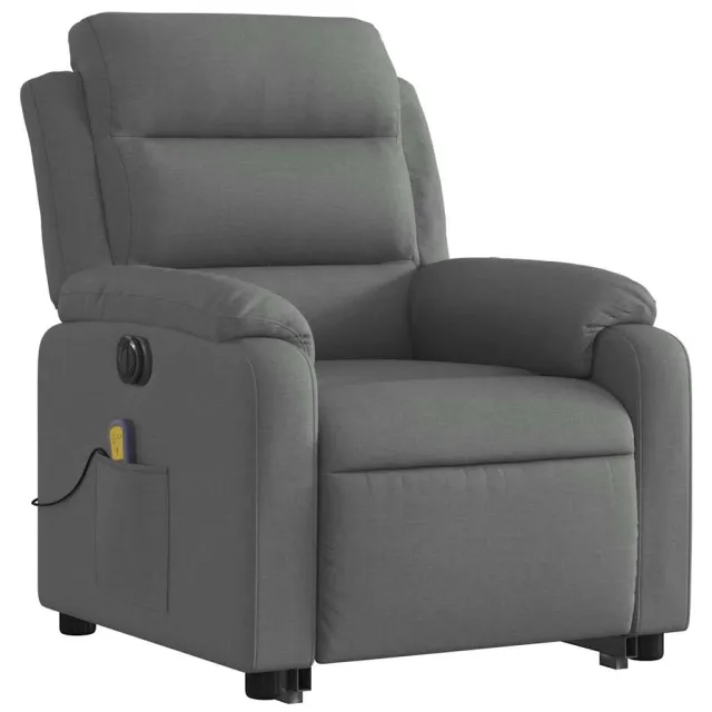 Fauteuil inclinable de massage électrique Gris foncé Tissu