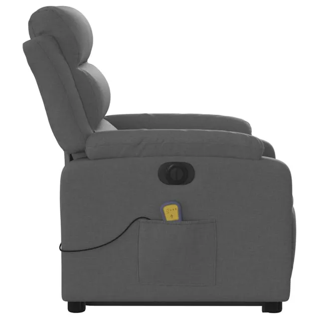 Fauteuil inclinable de massage électrique Gris foncé Tissu