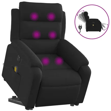 Fauteuil inclinable de massage électrique Noir Tissu 2