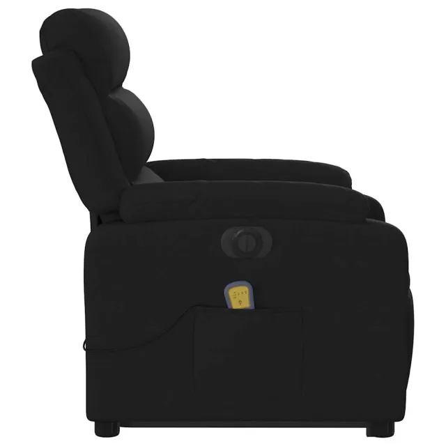 Fauteuil inclinable de massage électrique Noir Tissu