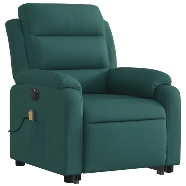 Fauteuil inclinable de massage électrique Vert foncé Tissu