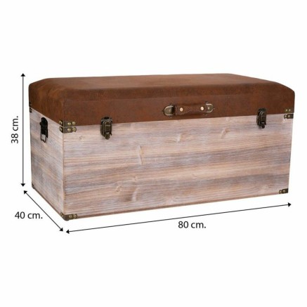 Storage chest with seat Alexandra House Living Brown Polyurethane MDF 2