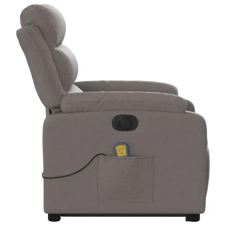 Fauteuil inclinable de massage électrique Taupe Tissu