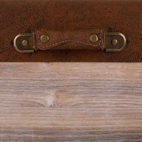 Banco baúl Alexandra House Living Marrón Poliuretano Madera MDF 40 x
