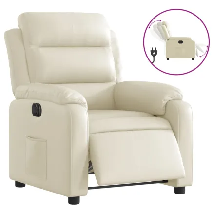Fauteuil inclinable électrique Crème Similicuir 2