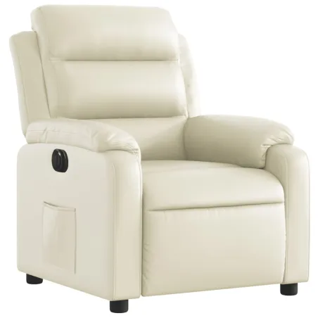 Fauteuil inclinable électrique Crème Similicuir