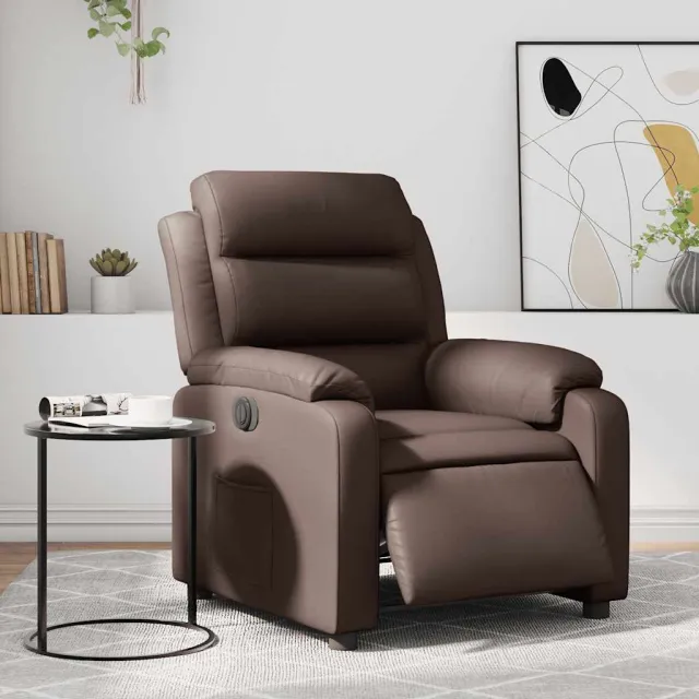 Fauteuil inclinable électrique Marron Similicuir