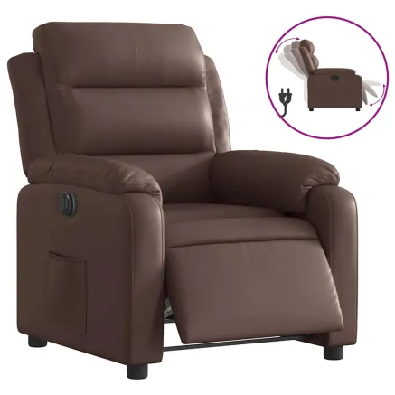 Fauteuil inclinable électrique Marron Similicuir 2