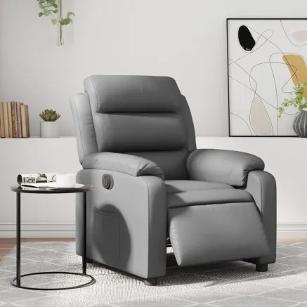 Fauteuil inclinable électrique Gris Similicuir