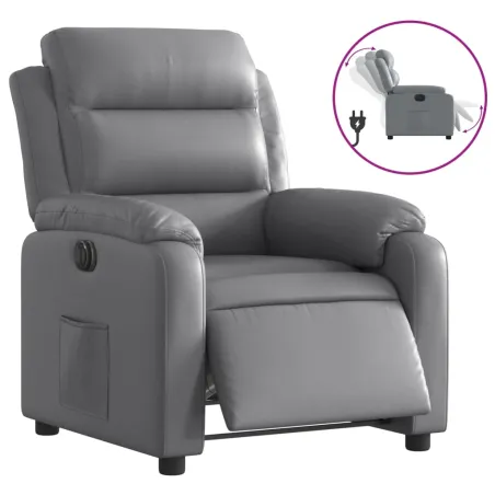 Fauteuil inclinable électrique Gris Similicuir