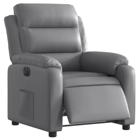 Fauteuil inclinable électrique Gris Similicuir