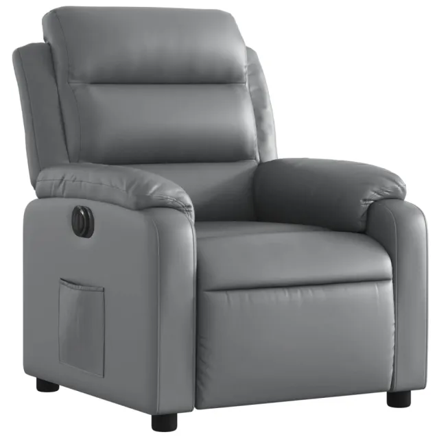 Fauteuil inclinable électrique Gris Similicuir