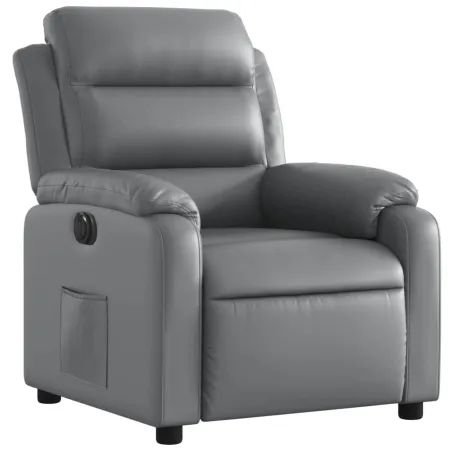 Fauteuil inclinable électrique Gris Similicuir