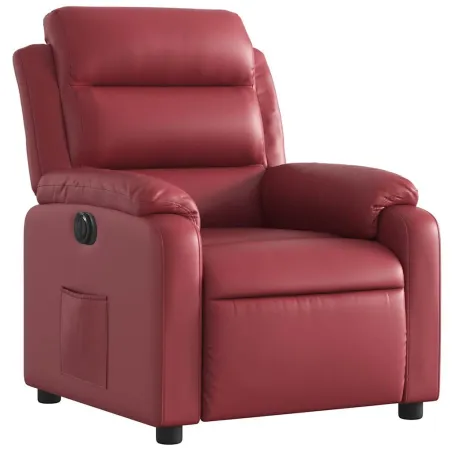 Fauteuil inclinable électrique Rouge bordeaux Similicuir