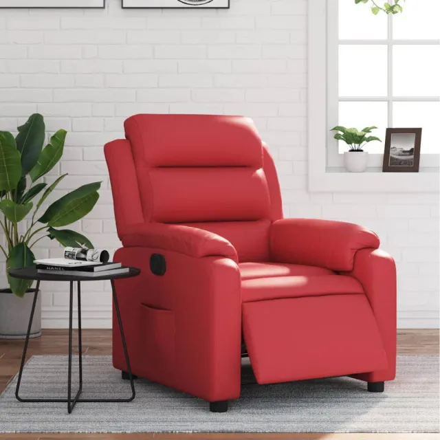 Fauteuil inclinable électrique Rouge Similicuir