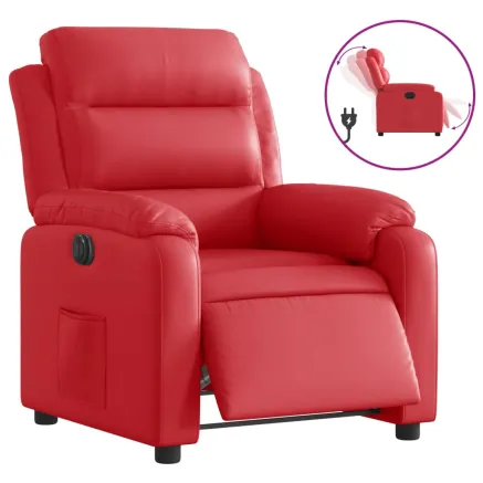 Fauteuil inclinable électrique Rouge Similicuir 2