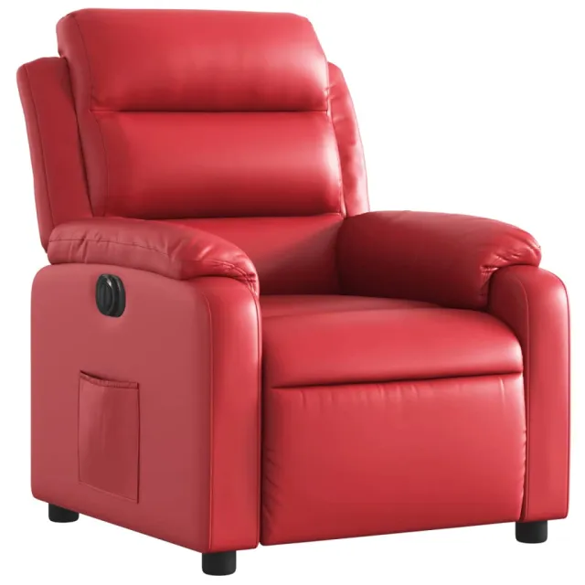 Fauteuil inclinable électrique Rouge Similicuir