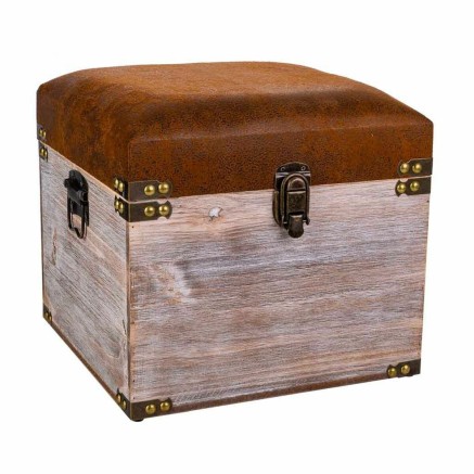 Hocker Alexandra House Living Braun Polyurethan Holz MDF 30 x 28 x 30