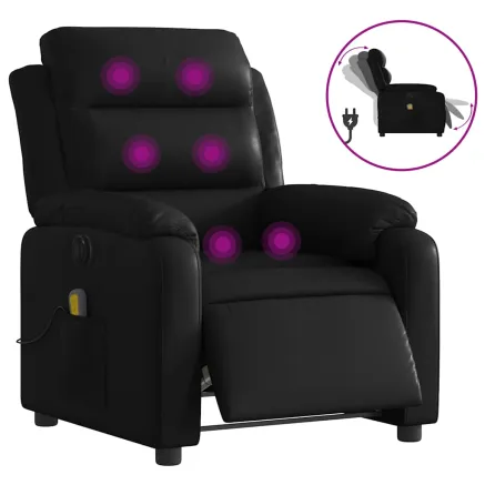 Fauteuil de massage inclinable électrique noir similicuir 2