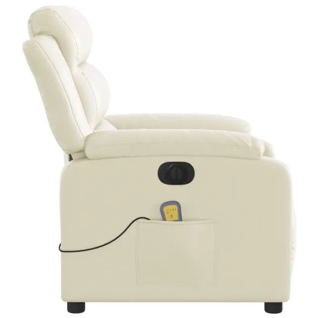 Fauteuil de massage inclinable électrique crème similicuir