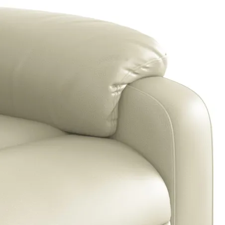 Fauteuil de massage inclinable électrique crème similicuir