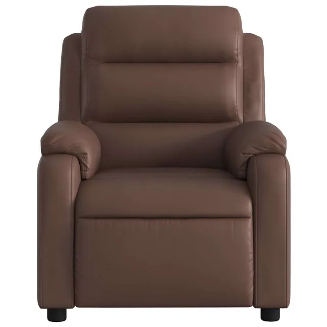 Fauteuil de massage inclinable électrique marron similicuir