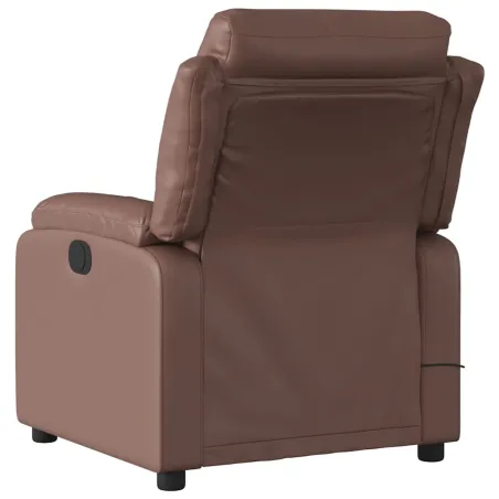 Fauteuil de massage inclinable électrique marron similicuir