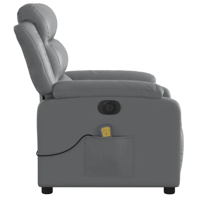 Fauteuil de massage inclinable électrique gris similicuir