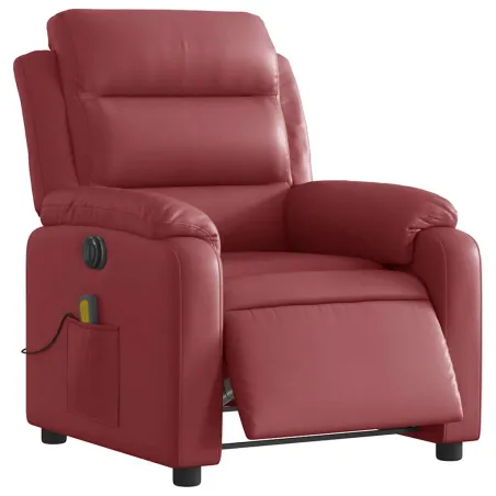Fauteuil de massage inclinable électrique rouge bordeaux